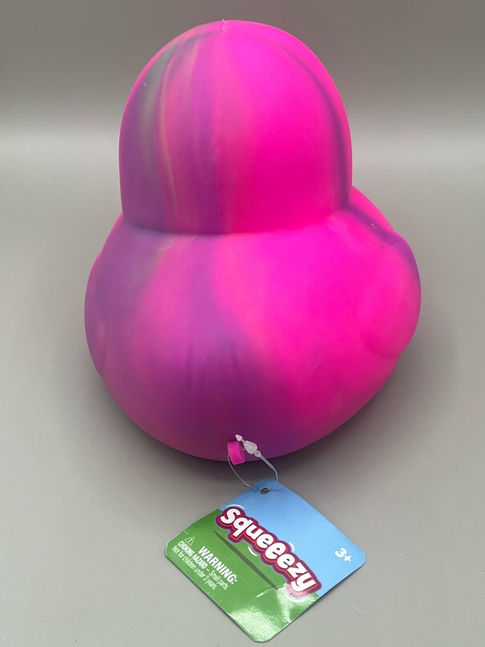 Toymendous Jumbo SQUEEEZY Hot Pink 🩷 Tie Dye Duck Chick 🐣 NEW - Picture 7 of 10